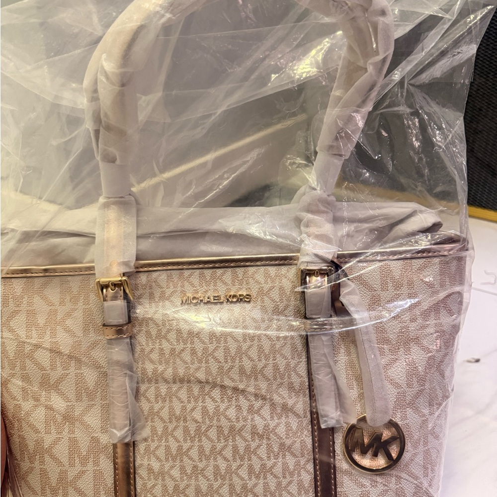 Michael Kors Cream Monogram Tote